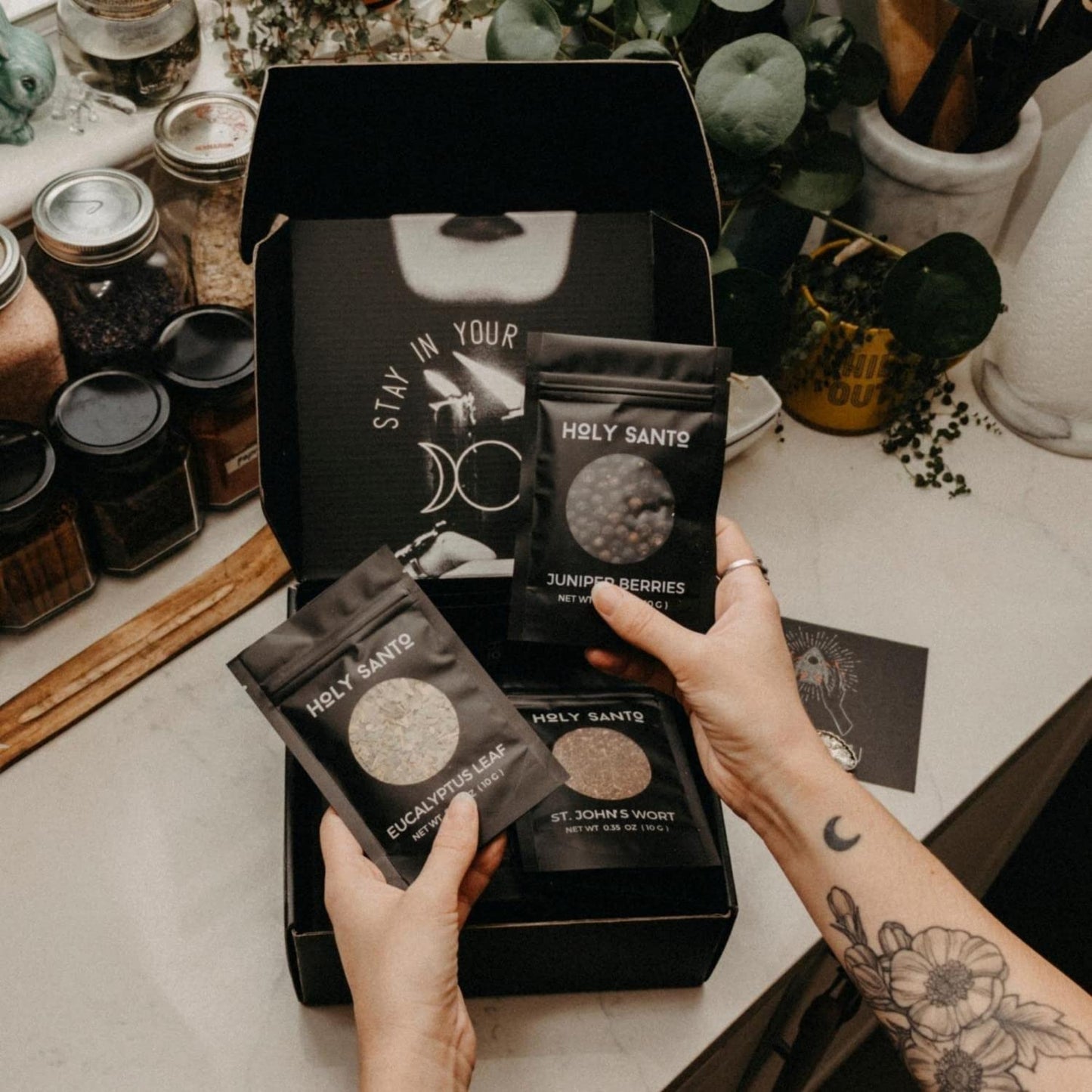 Witchcraft Supplies Herbs for Witchcraft-Dried Herb Kit for Wicca, Pagan and Wiccan Rituals, Altar Supplies, Magic Spells and More- 20 Witch Herbs with Crystal Spoon