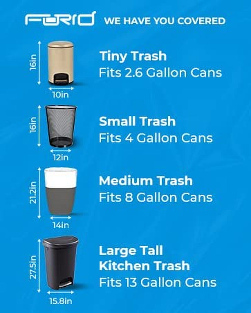 Clear Small Trash Bags 2.6 Gallon Garbage Bags Wastebasket Bin Liners 220 Count Plastic Trash Bags for Bathroom Bedroom Office Garbage Can 10 Liters