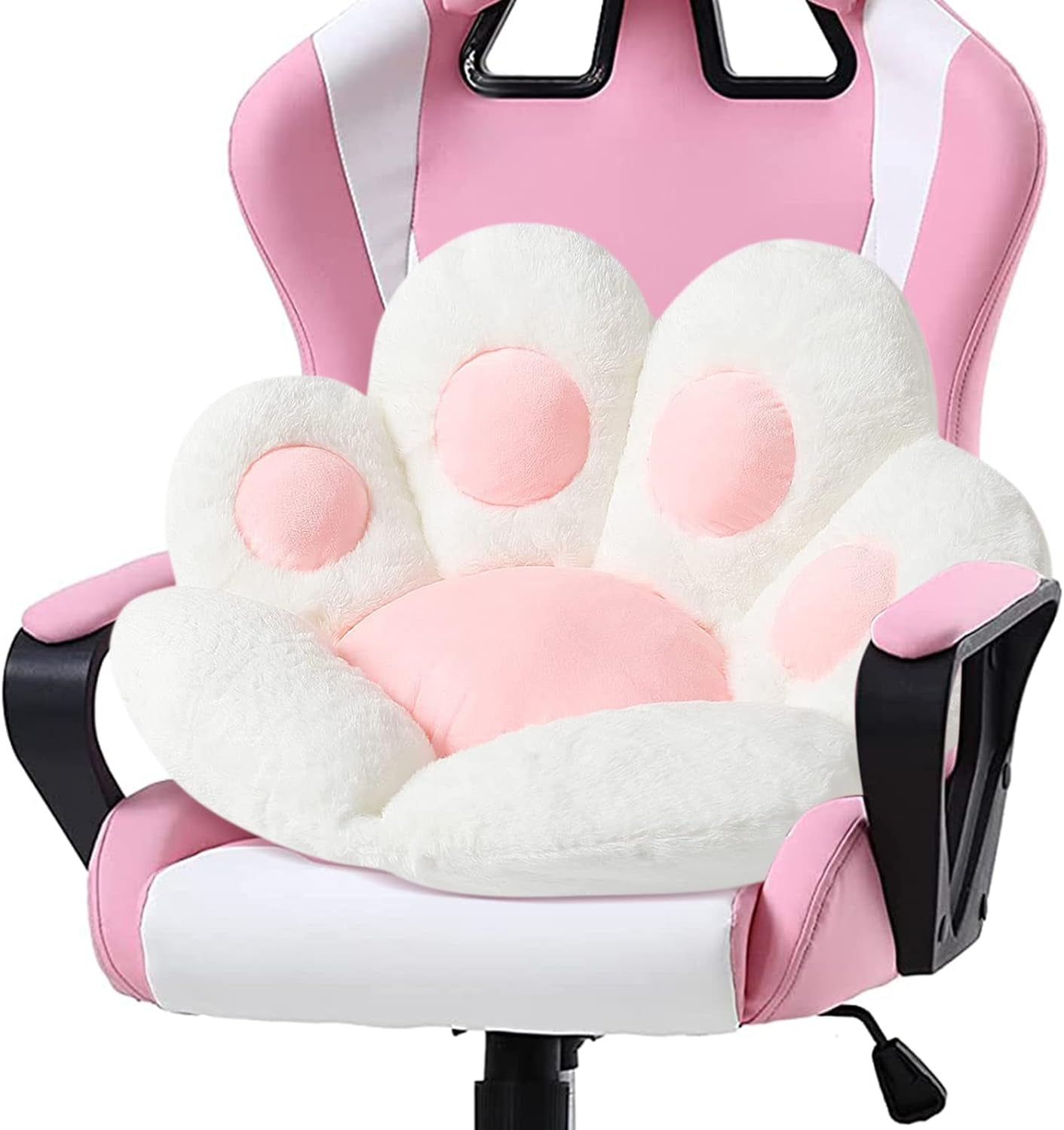 Cat Paw Cushion Kawaii Chair Cushions 31.4 X 27.5 Inch Cute Stuff Seat Pad Comfy Lazy Sofa Office Floor Pillow for Gaming Chairs Room Decor White