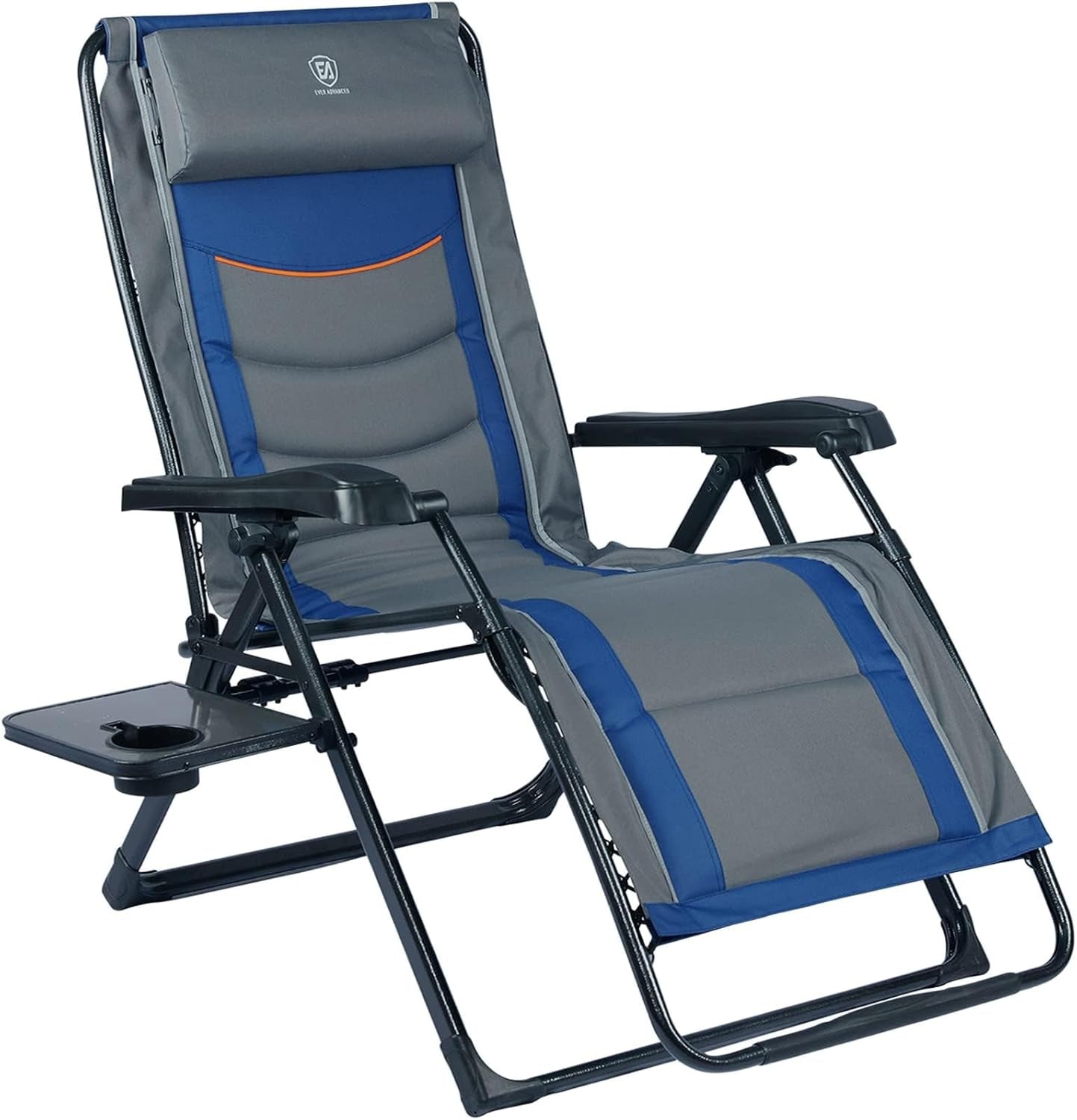 Oversize XL Zero Gravity Recliner Padded Patio Lounger Chair with Adjustable Headrest Support 350Lbs, Blue