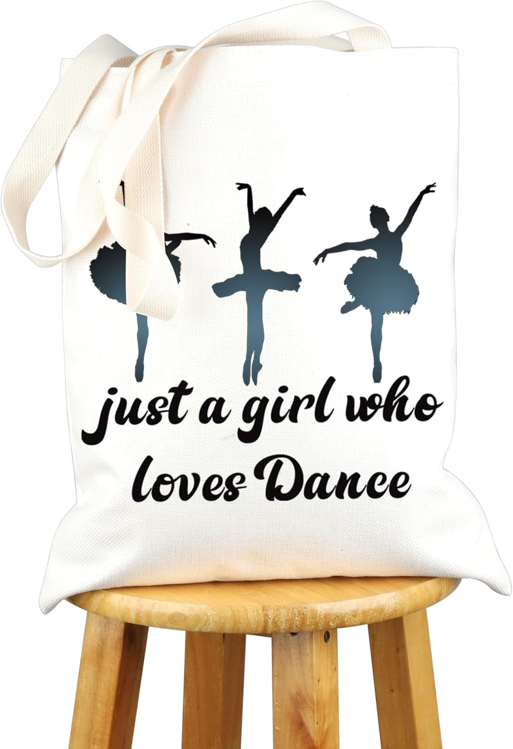 Dancer Tote Bag Just a Girl Who Loves Dance Shoulder Bag Dance Lover Gifts Ballerina Gift Bag Ballet Girl Gifts(Tote Bag)