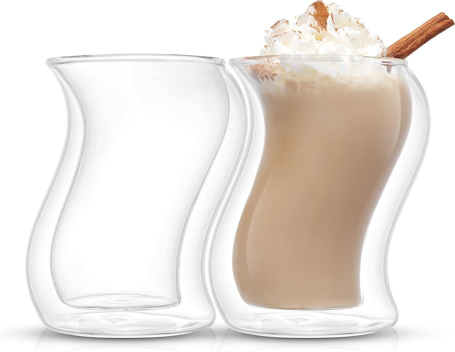 Pivot Double Insulated Tumblers - Set of 2 Exceptional 13.5 Oz Iced Coffee Tumbler - Elegant Bar Glasses for Coffee, Tea, or Cold Beverages - 2 X 405 Ml Iced Coffee Glasses for Hot Summers