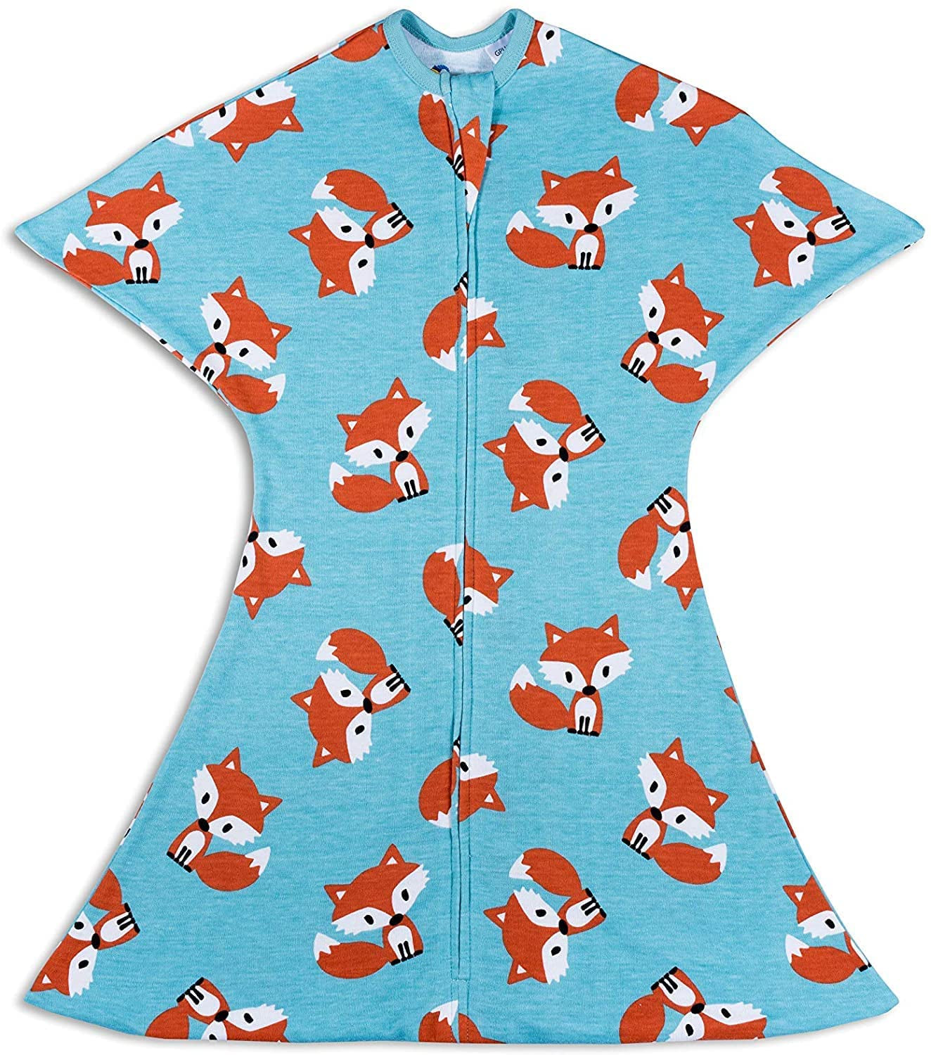 Sleeping Baby Zipadee-Zip Cotton Transition Swaddle Blanket - Baby Sleep Sack and Baby Blanket - Friendly Fox - 3-6 Months - 8-13 Lbs - 18-26"