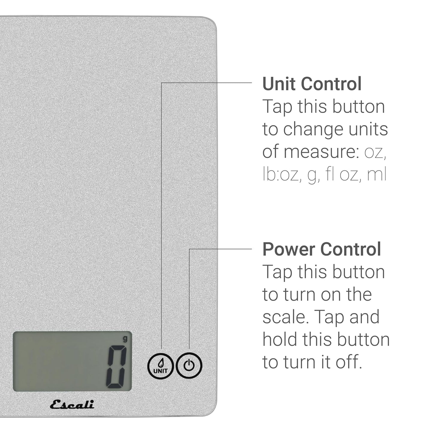 157SS Arti Glass Digital LCD Display Kitchen, Office, Baking, Herb Scale W/Nutrition and Calorie Counting Feature, 15Lb Capacity, Shiny Silver, 9 X 6.5 X .75