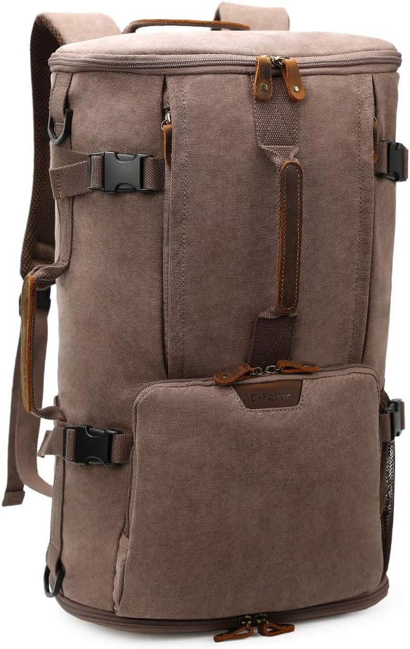 40L Travel Backpack, Vintage Canvas Rucksack Convertible Duffel Bag Carry on Backpack Fit for 17.3 Inch Laptop Bag