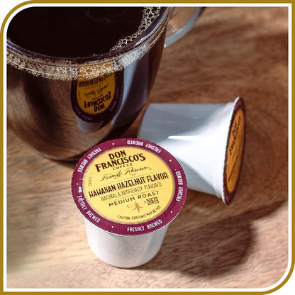 Don Francisco’S Hawaiian Hazelnut Flavored Medium Roast Coffee Pods - 55 Count - Recyclable Single-Serve Coffee Pods, Compatible with Your K- Cup Keurig Coffee Maker (Including 2.0)