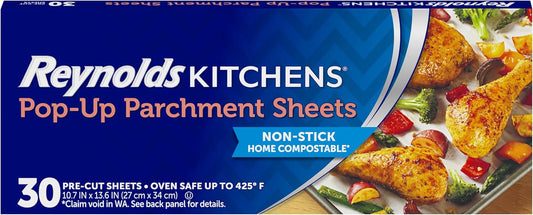 Kitchens Pop-Up Parchment Paper Sheets, 10.7X13.6 Inch, 30 Sheets