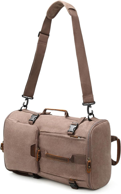 40L Travel Backpack, Vintage Canvas Rucksack Convertible Duffel Bag Carry on Backpack Fit for 17.3 Inch Laptop Bag