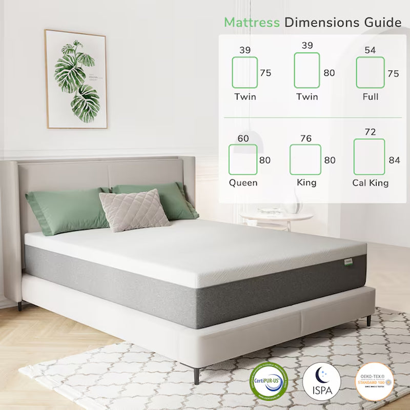 12-In Twin Extra Long Memory Foam Mattress in a Box