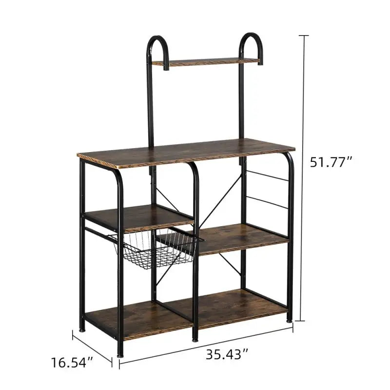 Kitchen Bakers Rack Freestanding Microwave Table Kitchen Microwave Stand with S-Shaped Hooks Kitchen Storage Kitchen Supplies